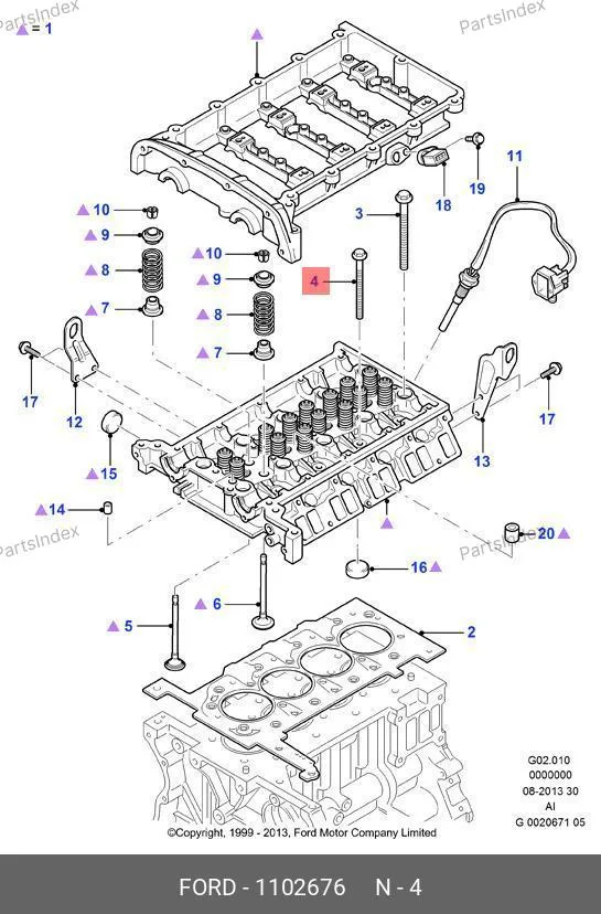 Болт ГБЦ Ford Transit М8*125мм XS7Q 6065 C2C — JMC 1102676 0204A9 — 1102676 0204A9