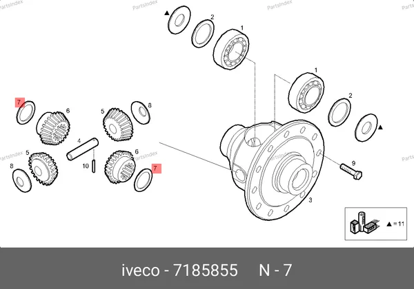 Шайба сателлита дифференциала большая Iveco Daily 7185855 IVECO — 7185855