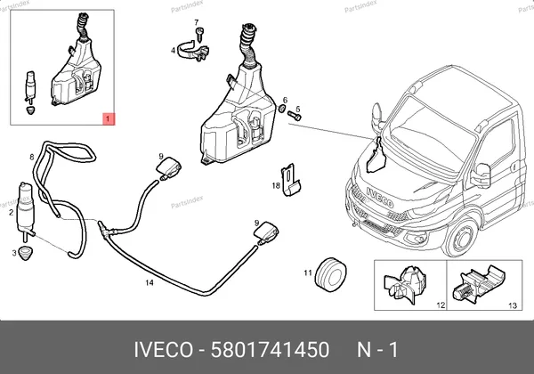 Бачок омывателя лобового стекла Daily > 14 5801741450 IVECO — 5801741450