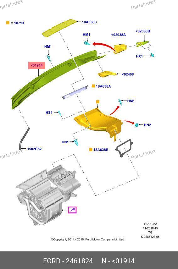 Накладка стеклоочистителя Tr14- (жабо) — FORD 2461824 — 2461824