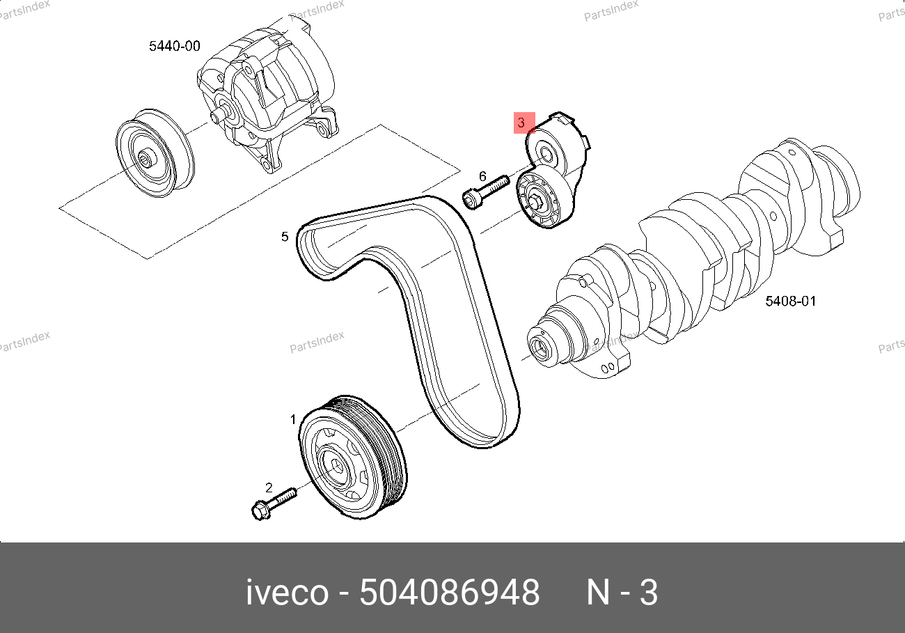 Ролик натяжной генератора — IVECO 504086948 — 504086948