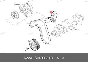 Ролик натяжной генератора 504086948 IVECO — 504086948
