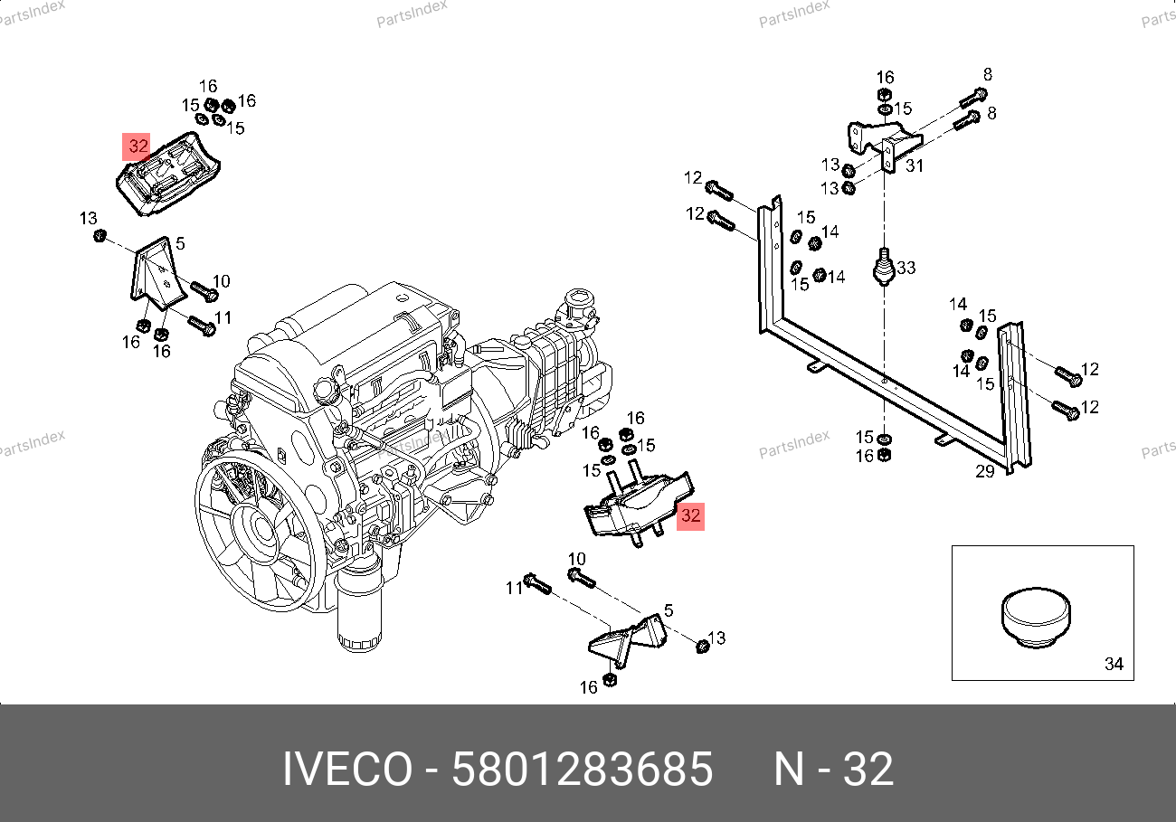 Подушка ДВС — IVECO 5801283685 — 5801283685