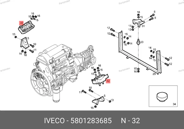 Опора ДВС 3.0 Daily (LH/RH) 5801283685 IVECO — 5801283685