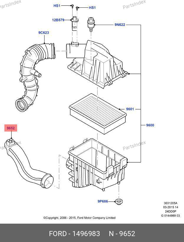 Патрубок корпуса воздушного фильтра — FORD 1496983 — 1496983