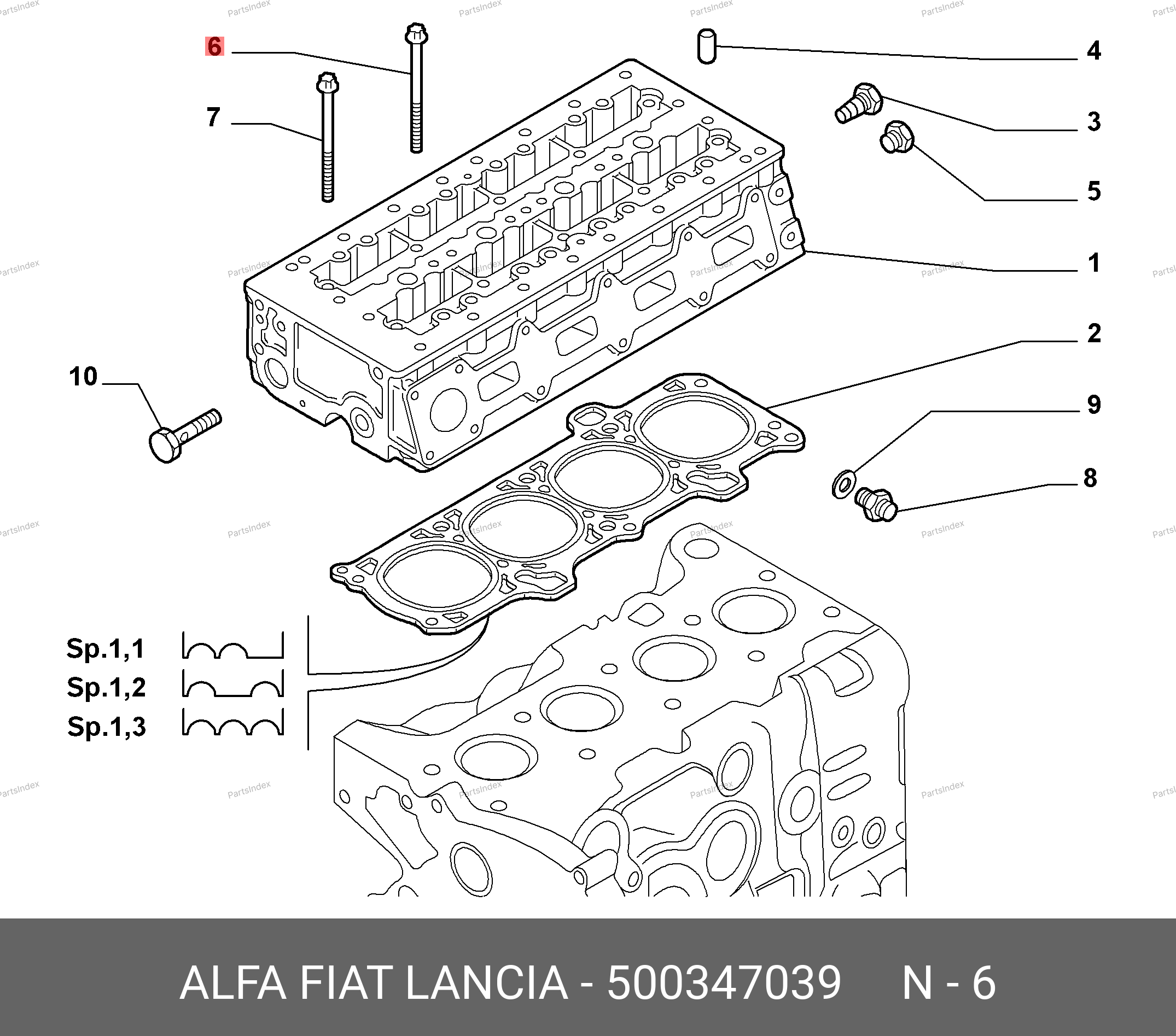 Болт ГБЦ большой — FIAT 500347039 — 500347039