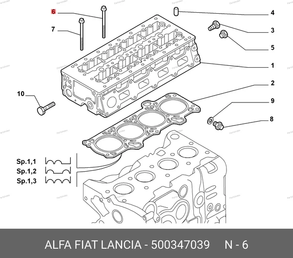 Болт ГБЦ большой М14*193 (нужно 6 шт) Fiat Ducato 500347039 FIAT — 500347039