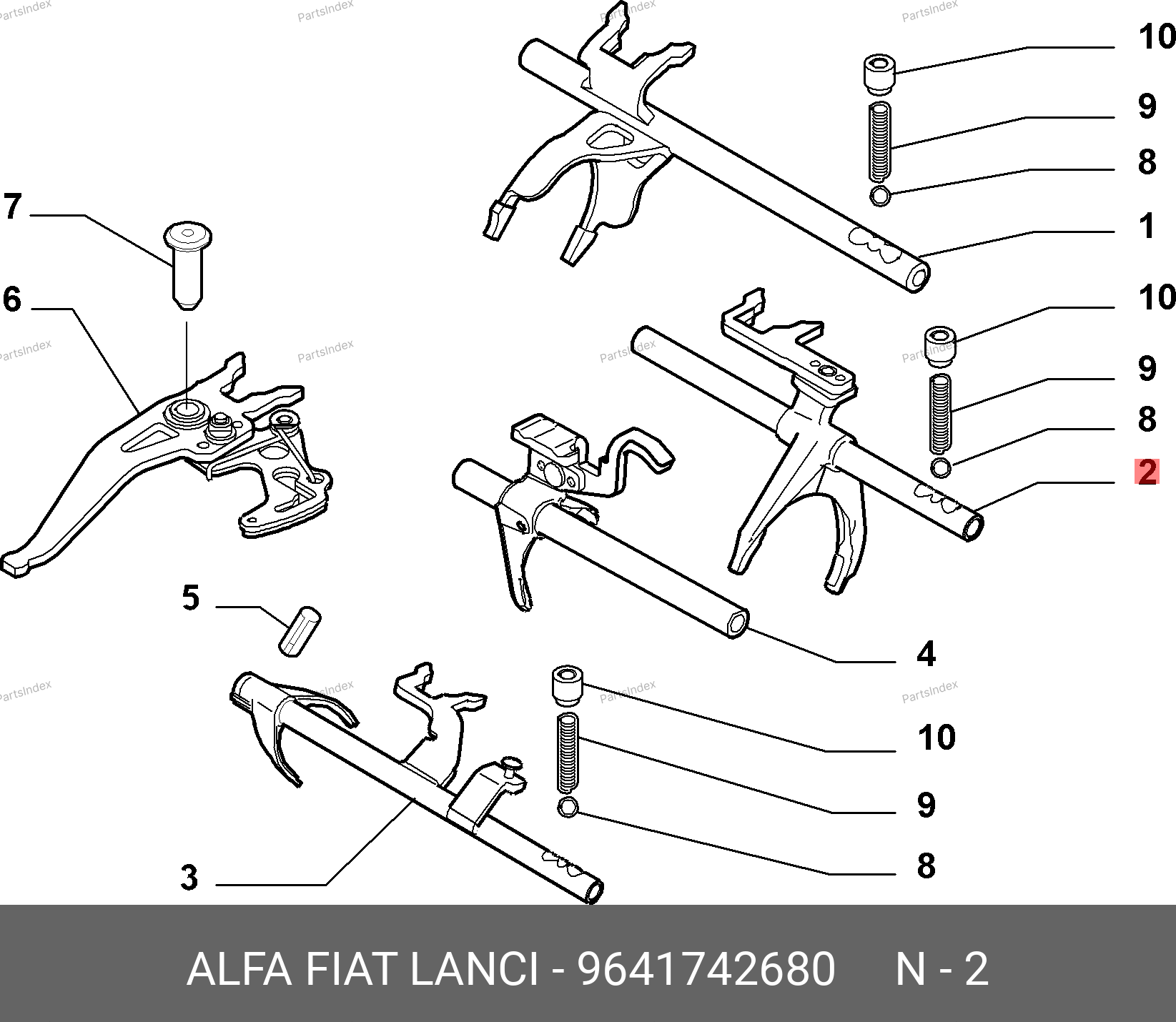 Вилка КПП (3/4 передачи) — FIAT 9641742680 — 9641742680