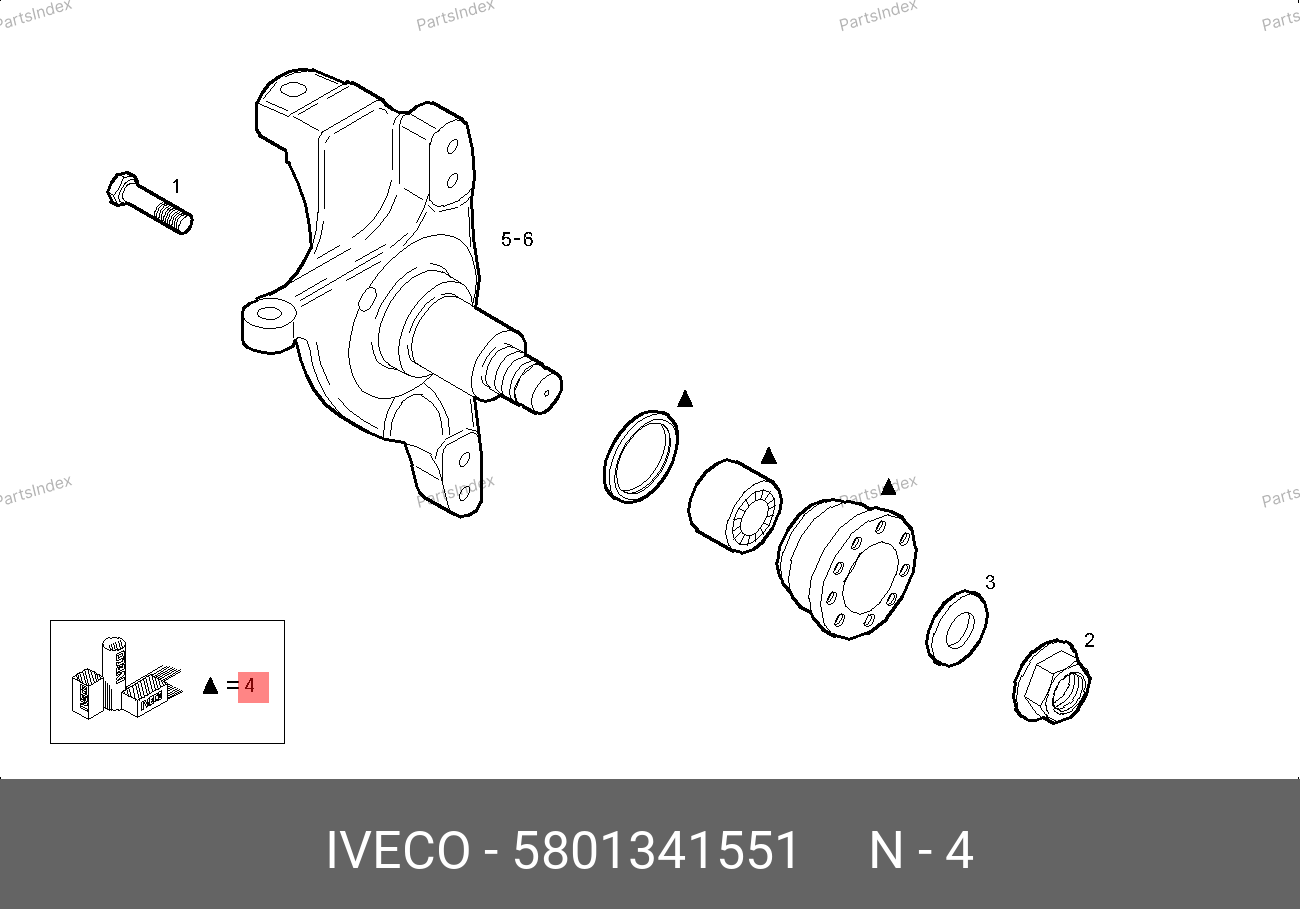 Ступица переднего колеса в сборе 70с15 — IVECO 5801341551 — 5801341551