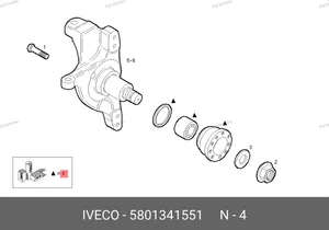 Ступица переднего колеса в сборе 70с15 5801341551 IVECO — 5801341551