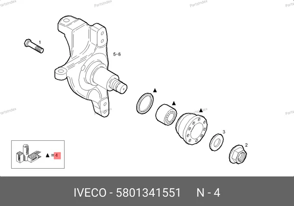 Ступица колеса в сборе 70С15, 65С15 Daily (передняя) 5801341551 IVECO — 5801341551