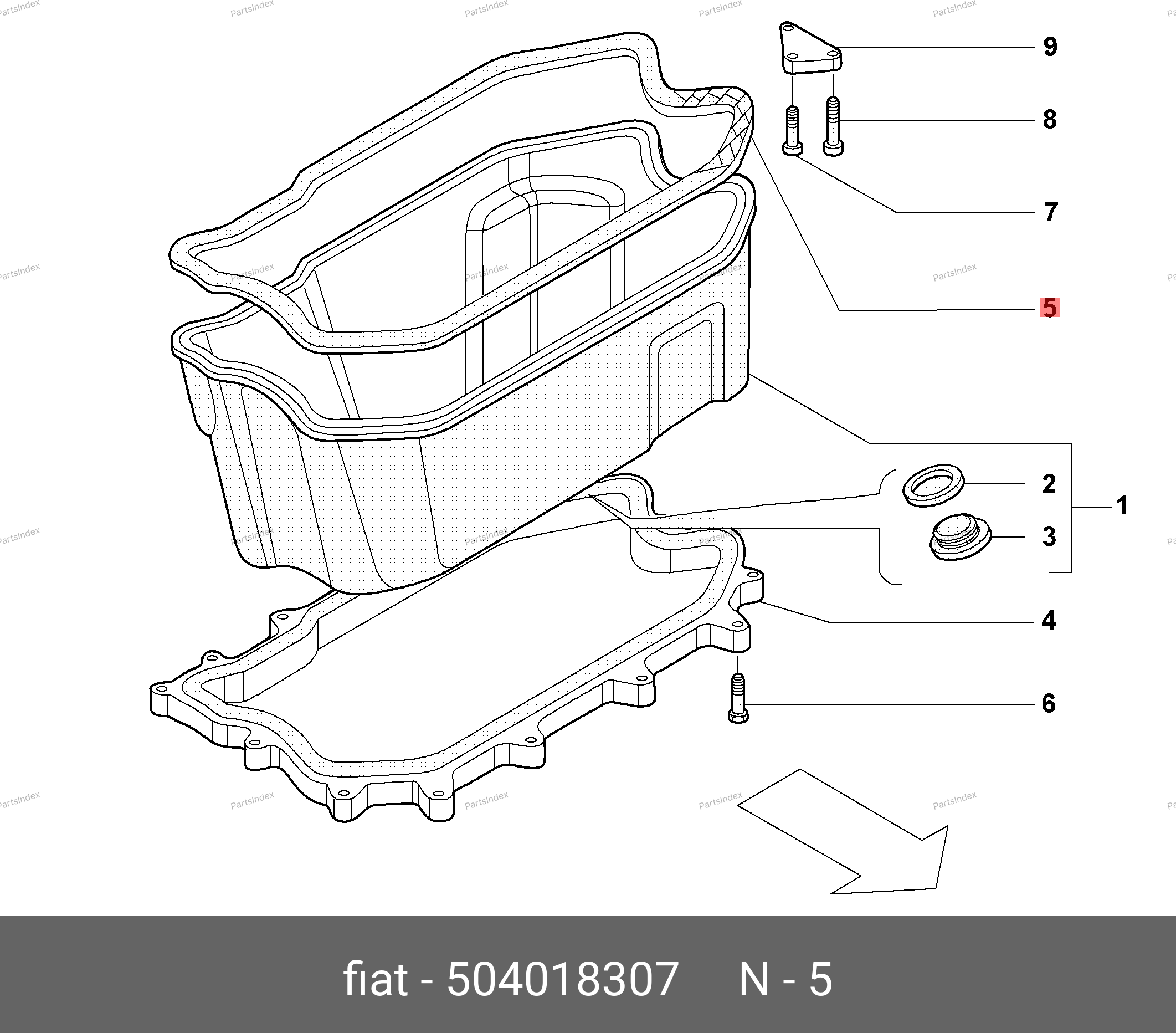 Прокладка масляного поддона (Fiat 250) — 504018307 — 504018307