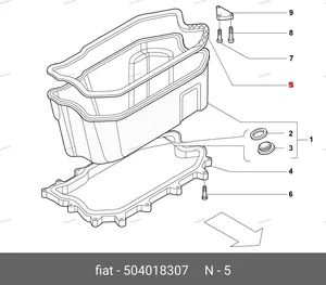 Прокладка масляного поддона ( 250) 504018307 FIAT — 504018307