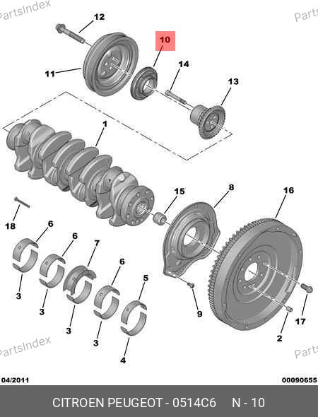 Сальник коленвала передний — SAMPART SMP 0514.C6 — SMP 0514.C6
