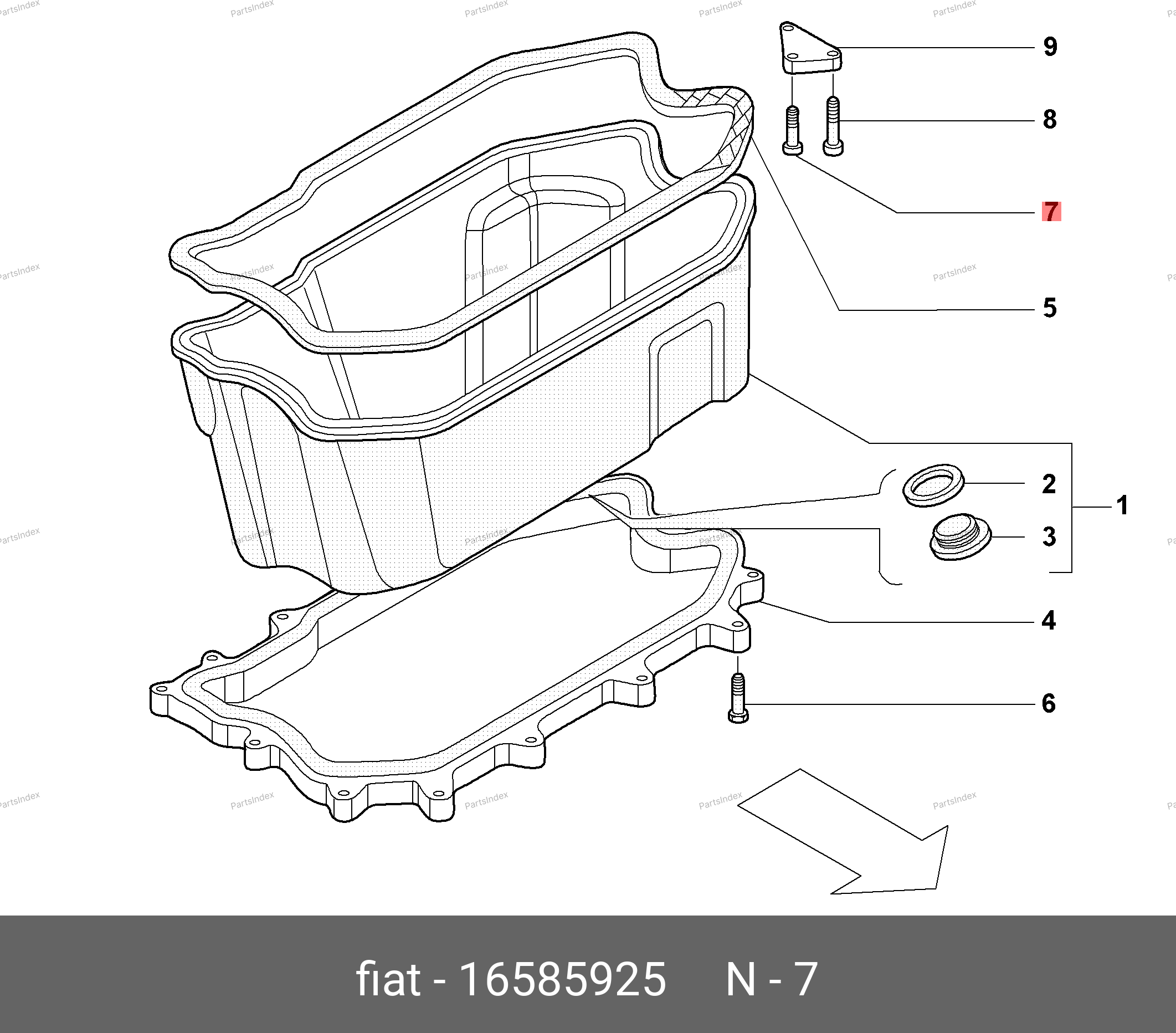 Болт задней крышки распредвалов — FIAT 16585925 — 16585925