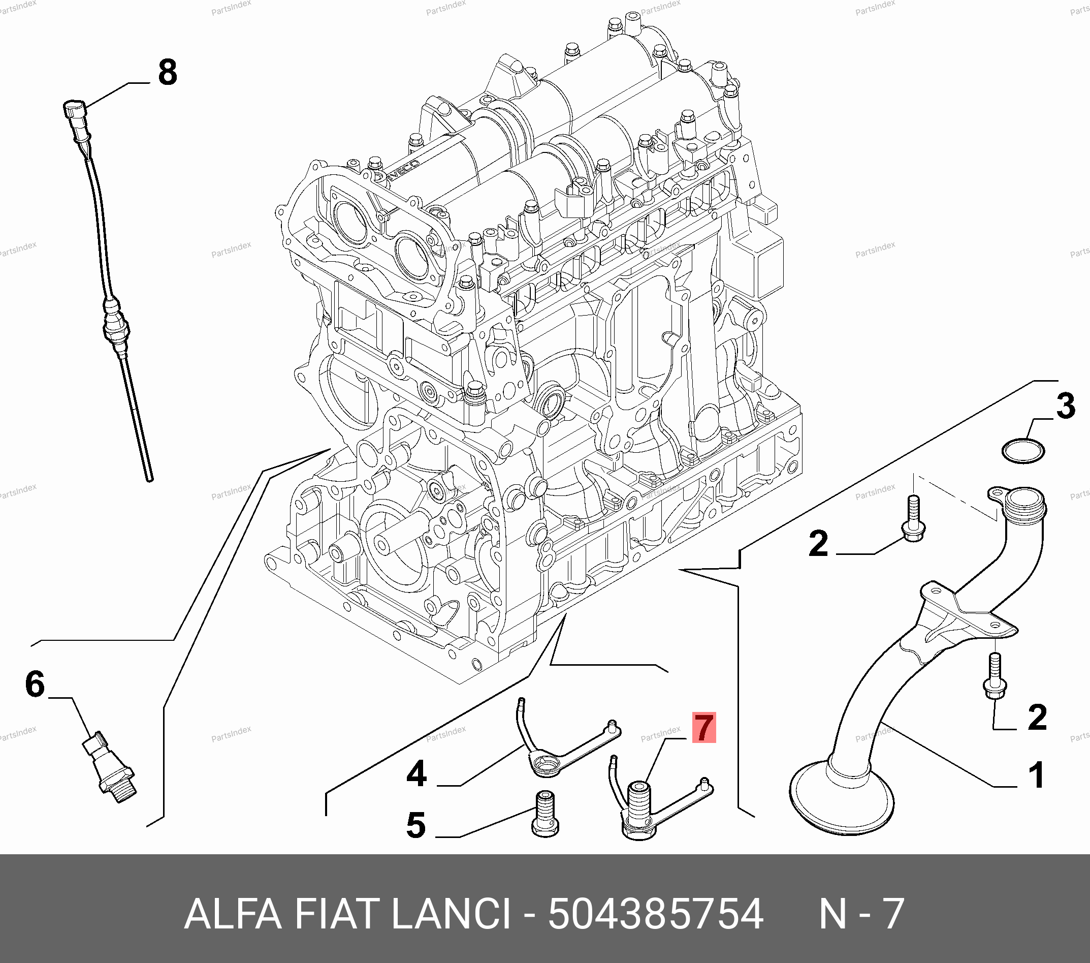 Форсунка масляная охлаждения поршней — FIAT 504385754 — 504385754
