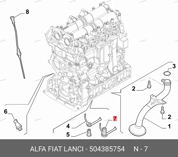Форсунка масляная охлаждения поршней 504385754 FIAT — 504385754