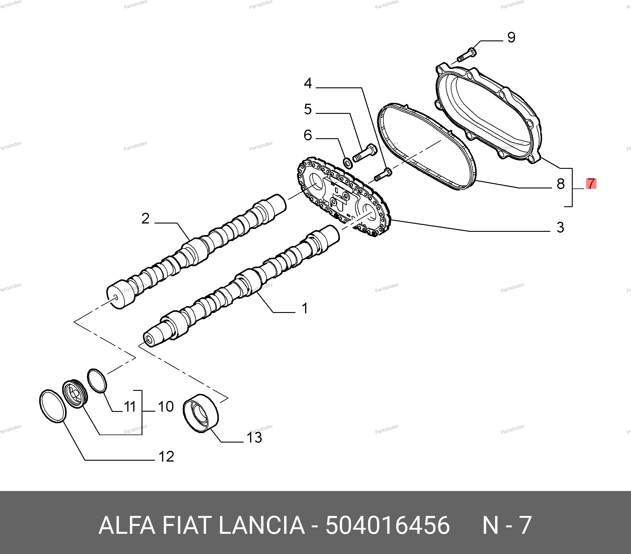 Крышка цепи распредвалов (2.3) — FIAT 504016456 — 504016456