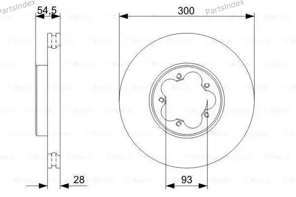 Диск тормозной передний 115 л/с 6С16 1125 АА BOSCH — 0986479307 1503287 — 0986479307 1503287