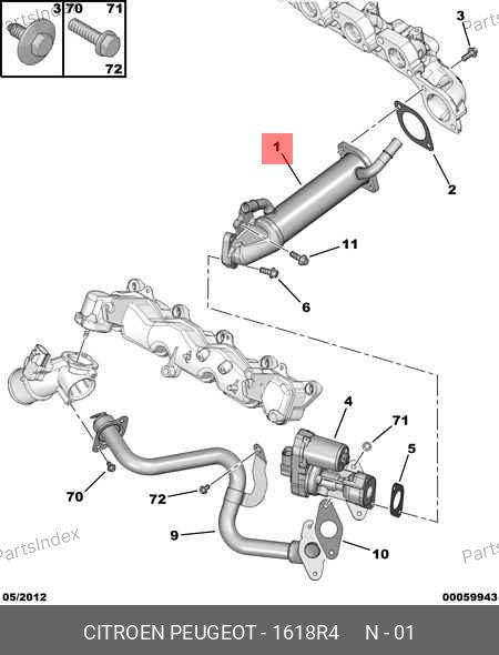 Теплообменник клапана EGR, (Евро-4) — SAMPART SMP 1618.R4 — SMP 1618.R4