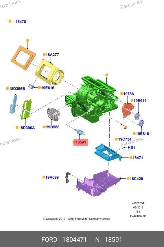 Резистор печки Tr14 AV11 18B647 AB — FASE 11-426-004 1804471 — 11-426-004 1804471