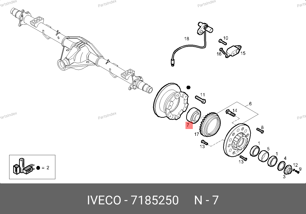Сальник задней ступицы (95*130*16) — IVECO 7185250 — 7185250