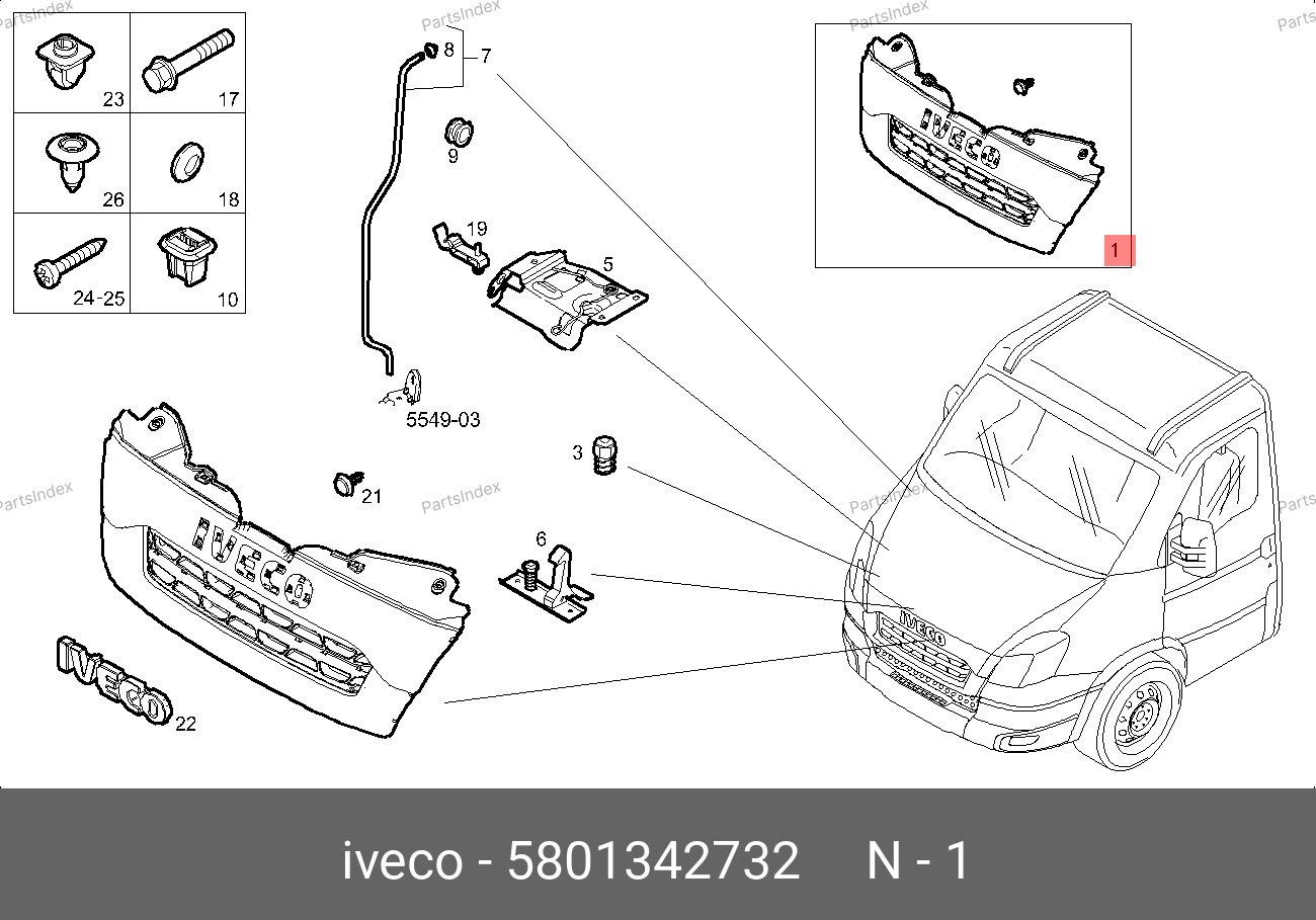 Решетка радиатора — IVECO 5801342732 — 5801342732