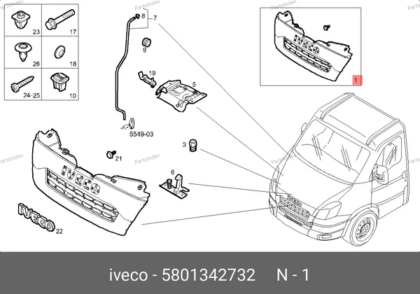 Решётка радиатора Daily E4 M.Y.2012 5801342732 IVECO — 5801342732