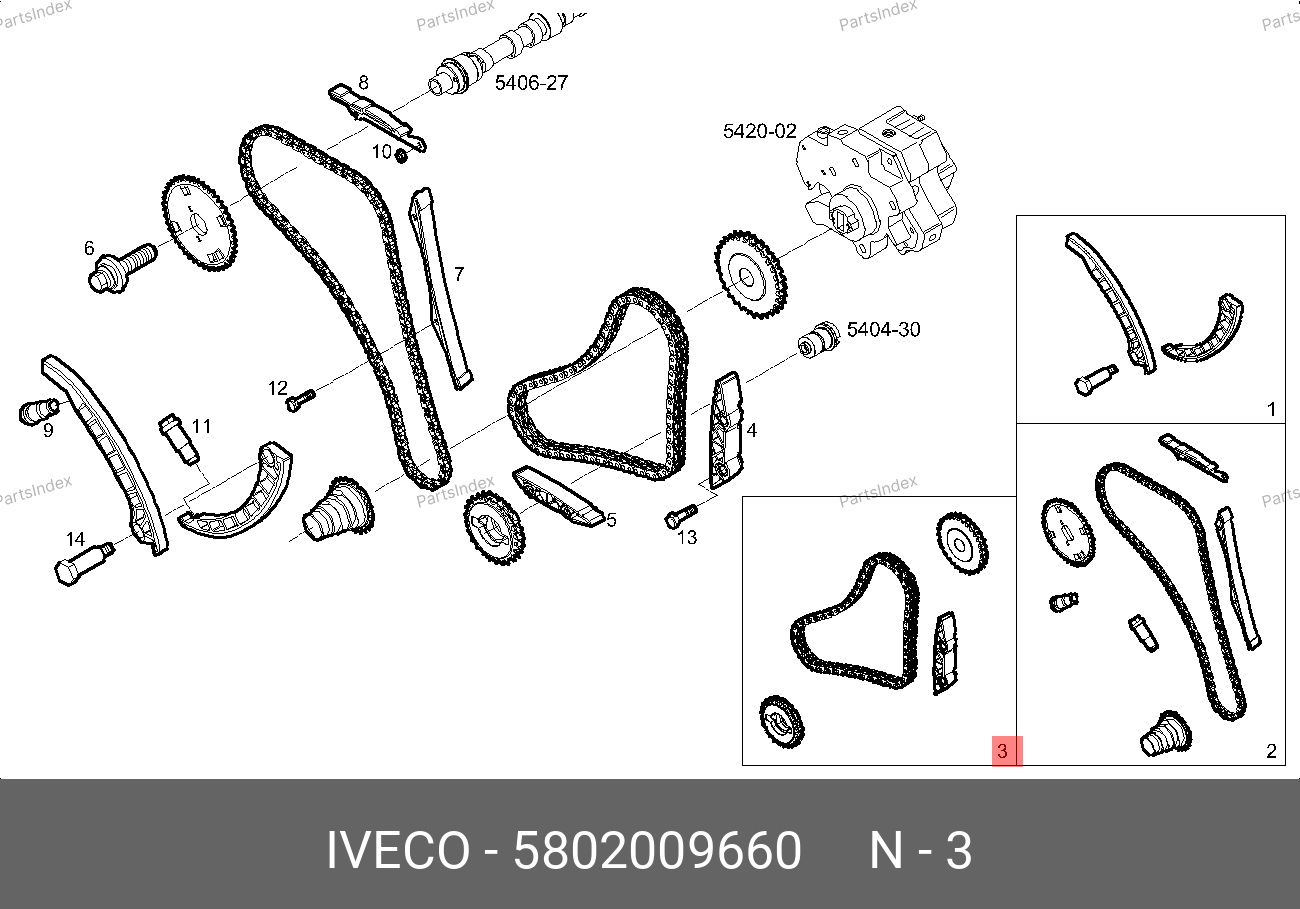 Нижний комплект цепи ГРМ IVECO 3.0 — 5802009660 — 5802009660