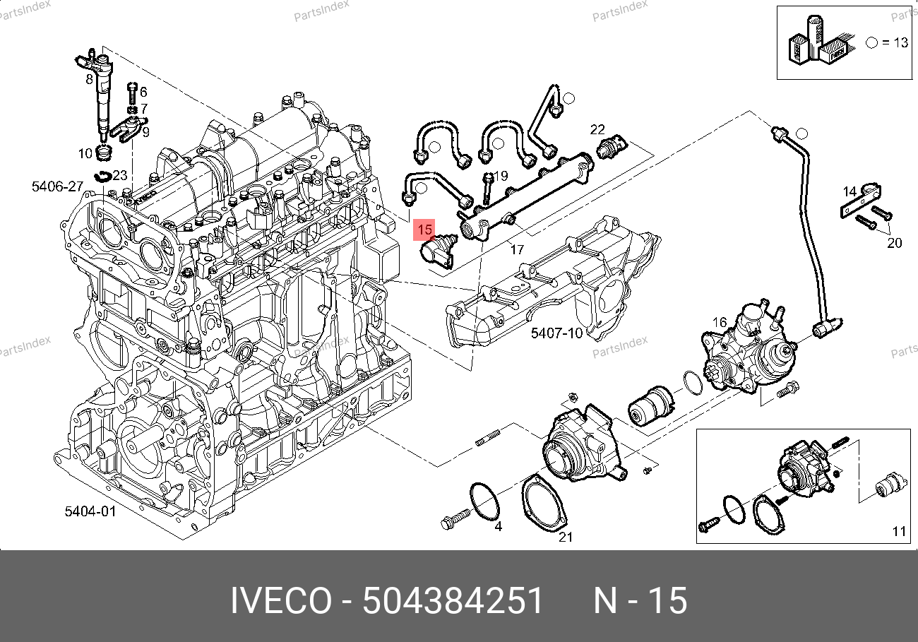 Датчик (клапан) давления в топливной рампе — IVECO 504384251 — 504384251