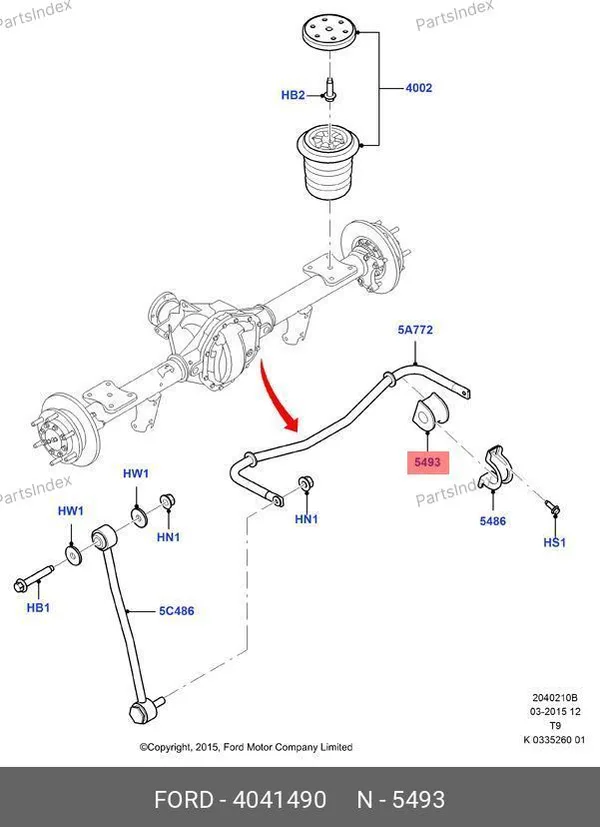Втулка стабилизатора Ford Transit (задняя) 11-966-002 4041490 FASE — 11-966-002 4041490