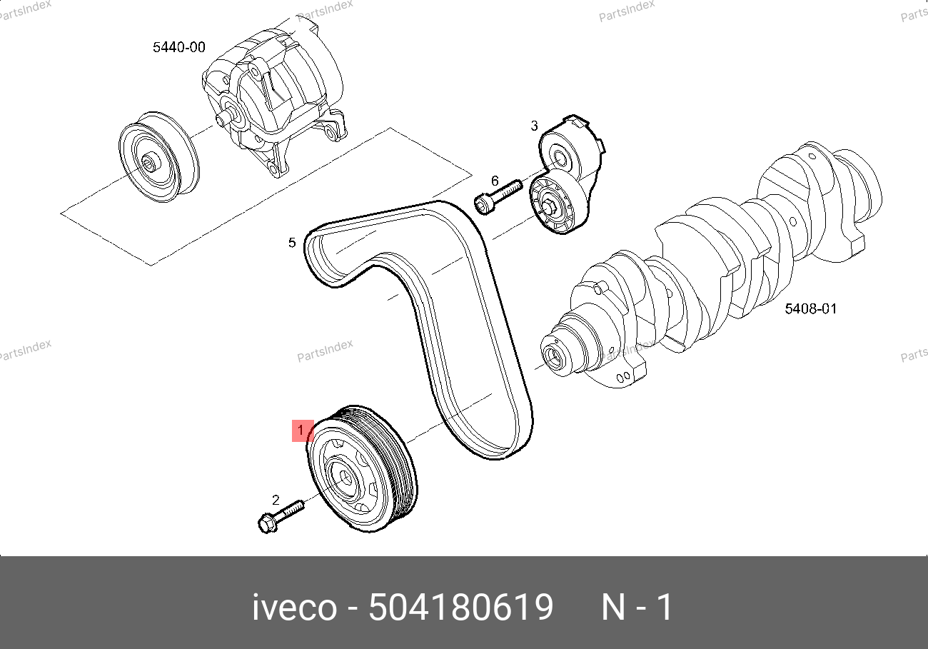 Шкив коленвала — IVECO 504180619 — 504180619