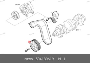 Шкив коленвала 504180619 IVECO — 504180619