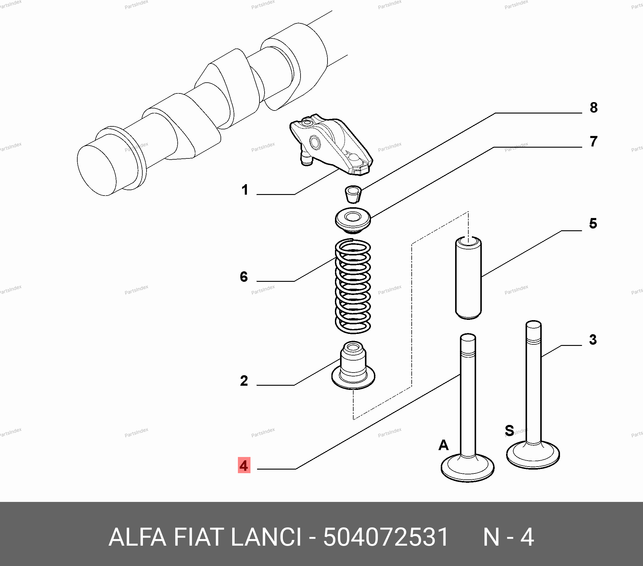 Клапан впускной (Fiat 250, 3.0) — 504072531 — 504072531