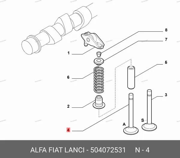 Клапан впускной ( 250, 3.0) 504072531 FIAT — 504072531