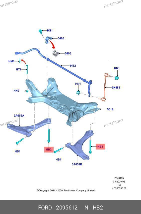 Болт переднего рычага Tr14- (М16х200) W718943 S439 — JMC 2095612 — 2095612
