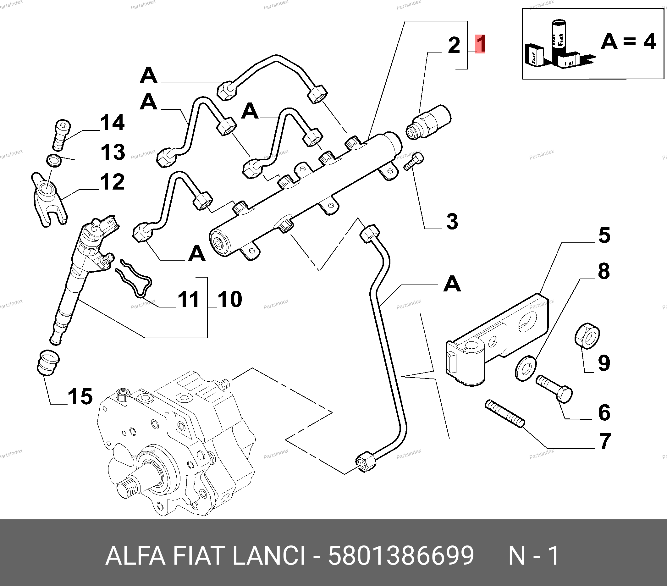 Рампа топливная (Fiat 290) — 5801386699 — 5801386699