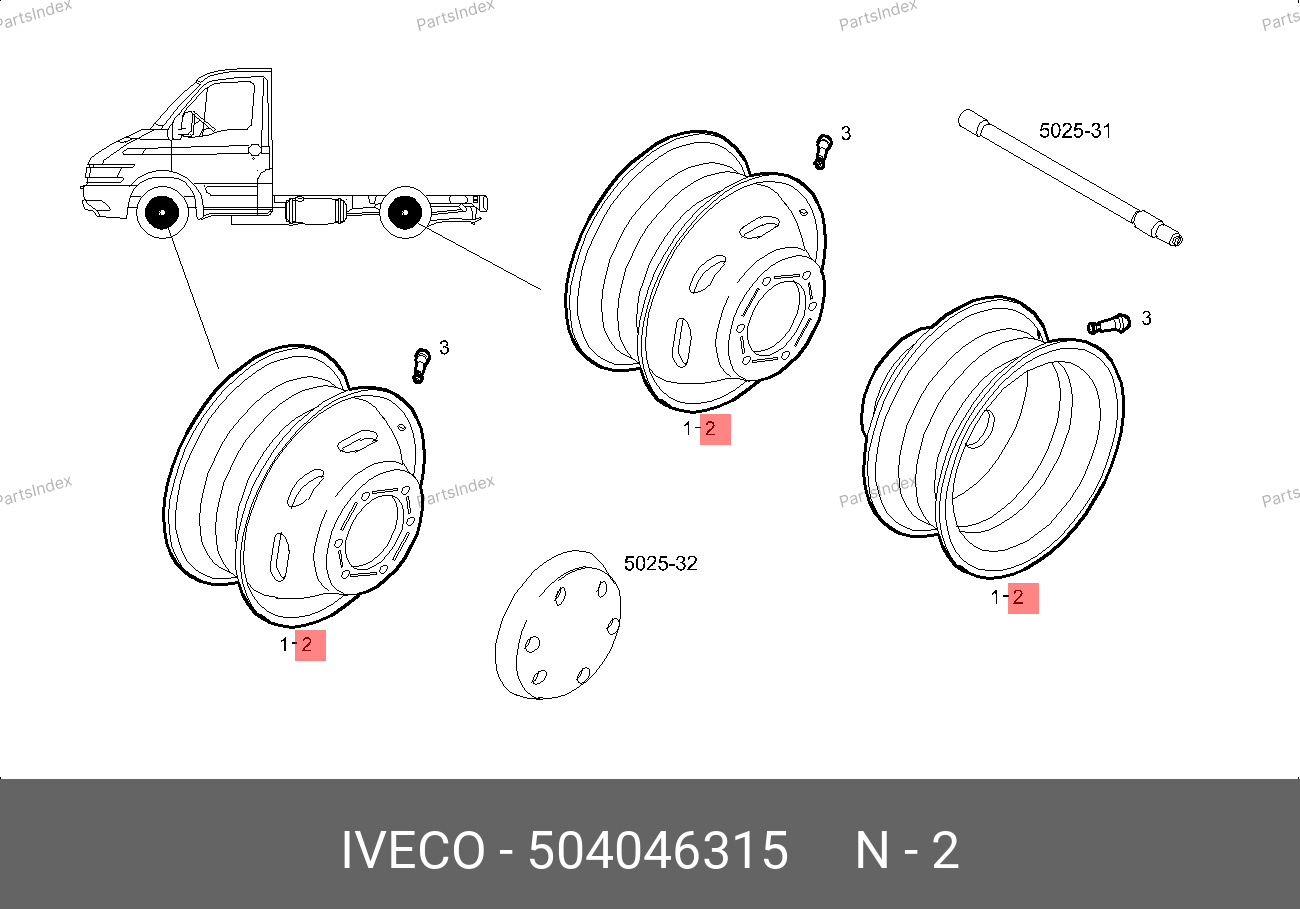 Диск колесный R16 (5J*16) — IVECO 504046315 — 504046315