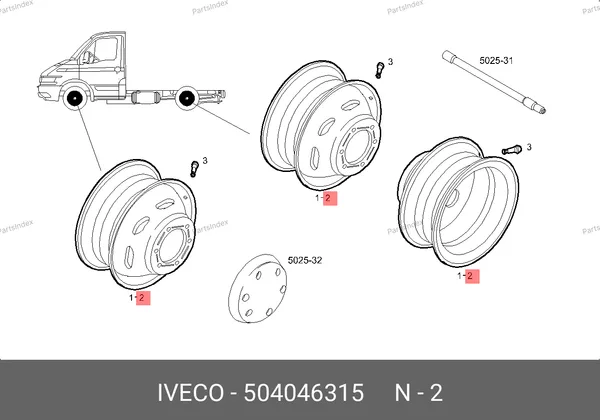 Диск колесный 35С-50С15 5JX16 Daily (двухскатные колеса) 504046315 IVECO — 504046315