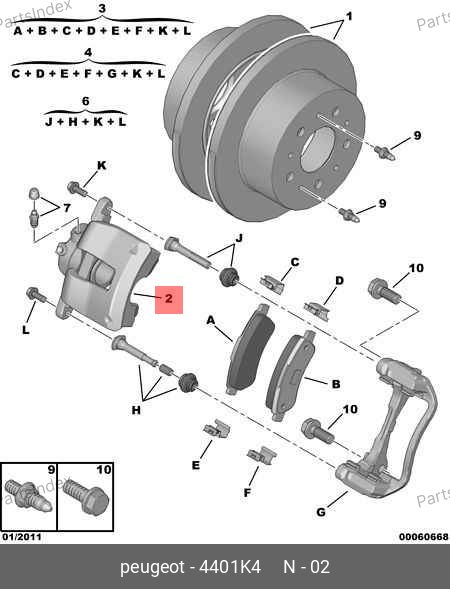 Суппорт тормозной задний (без скобы), левый — SAMPART SMP 4401.K4 — SMP 4401.K4