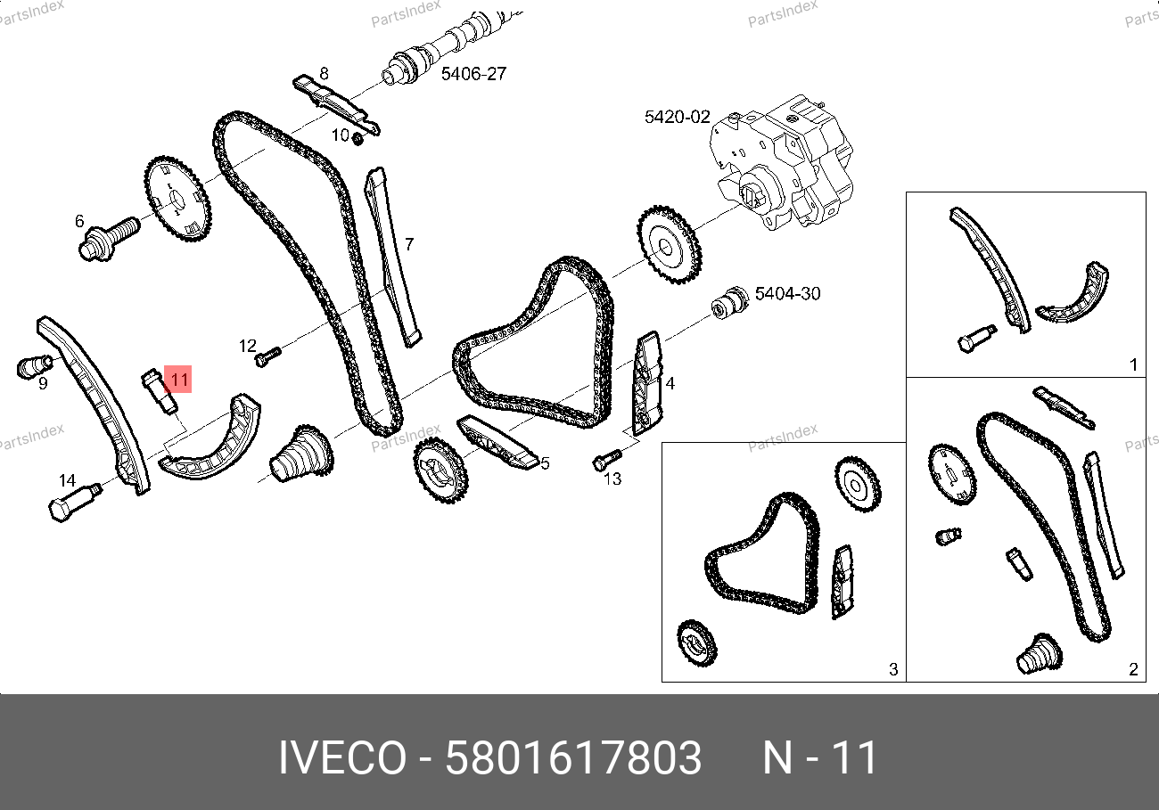 Натяжитель цепи ГРМ нижний (3.0) — IVECO 5801617803 — 5801617803
