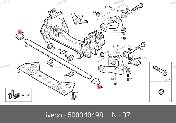 Прокладка листа передней рессоры Iveco Daily 500340498 IVECO — 500340498