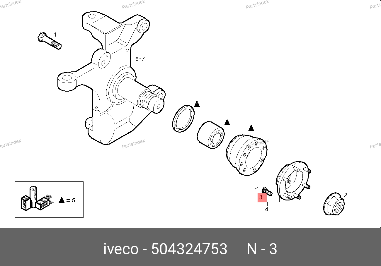 Шпилька переднего колеса — IVECO 504324753 — 504324753