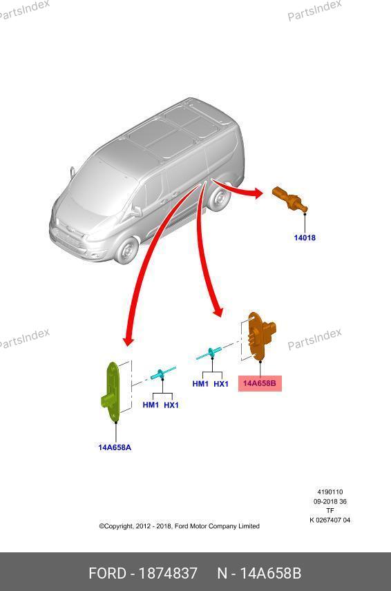КОНТАКТЫ СДВИЖНОЙ ДВЕРИ TR > 14 JK29 14A658-AA — FORD 1874837 — 1874837