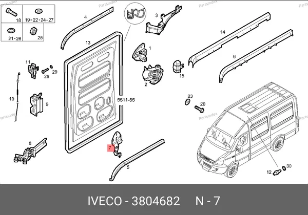 Ролик сдвижной двери Daily (нижний) 3804682 IVECO — 3804682