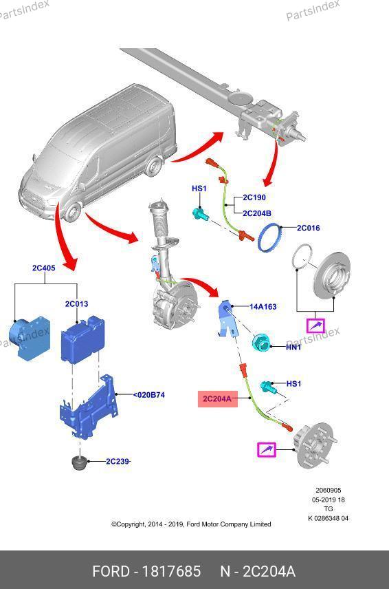 Датчик ABS передний Tr14 BK31 2B372 AAY — FASE 11-428-027 1817685 — 11-428-027 1817685