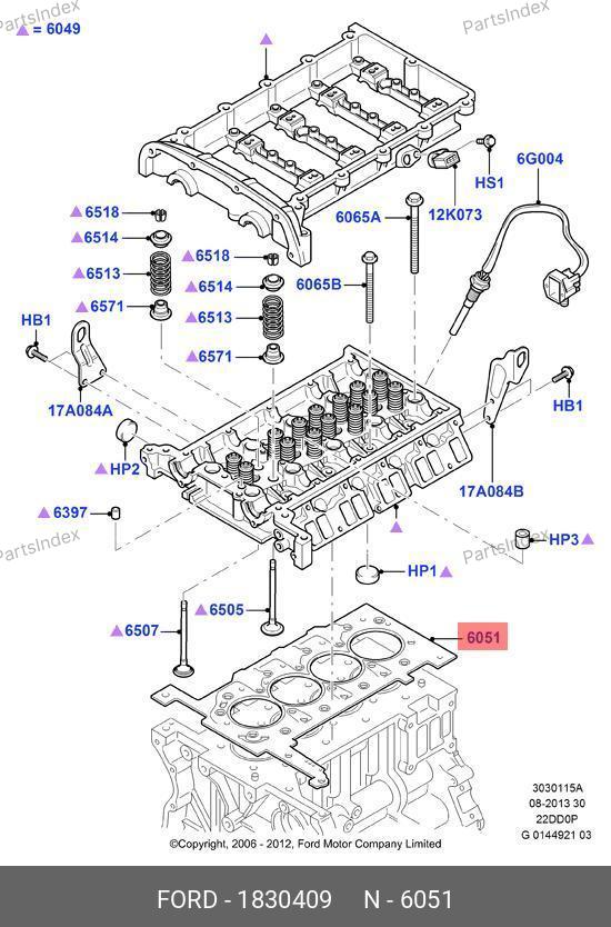 Прокладка ГБЦ (3 зуба) Пежо 6C1Q 6051 CВ ОТОСАН — FORD 1830409 0209ET — 1830409 0209ET
