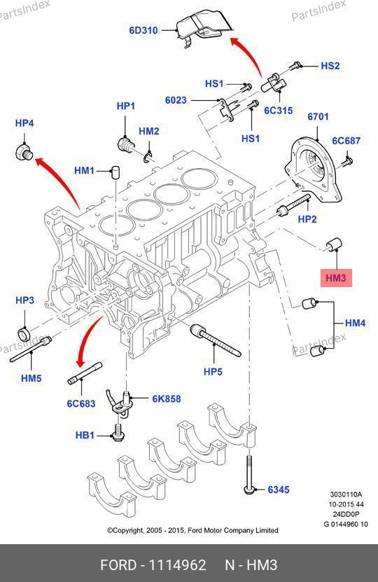 Втулка направляющая стартера/блок-кпп W703519 S300 — FORD 1114962 — 1114962
