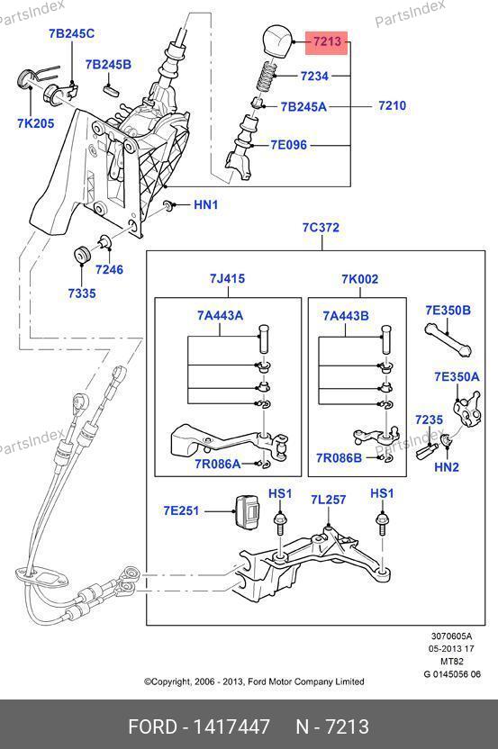 Ручка рычага КПП 6C1R 7217 KA — JMC 1417447 — 1417447