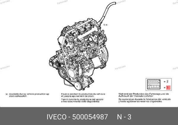 Прокладки двигателя комплект 2.3 Ducato (с прокладкой ГБЦ) 500054987 FIAT — 500054987